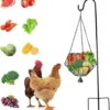 Hanging Chicken Feeding Station, Veggie Treat Ball Boredom Toys for Chicken/Hens/Ducks/Quails/Parrots