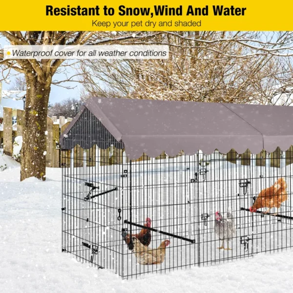 Metal Chicken Coop Run With Waterproof Cover Chicken House
