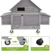 Large Chicken Coop On Wheels Mobile Weatherproof For 6-8 Chickens With 6 Nesting Box