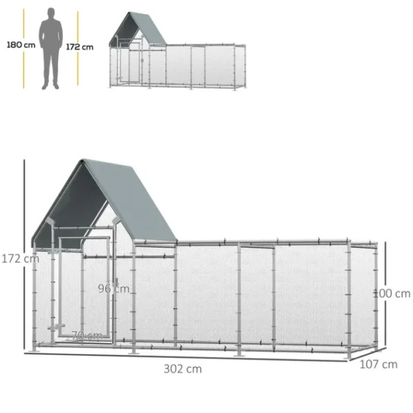 Waterproof Roofs Durable 21 to 50m² Chicken Coop