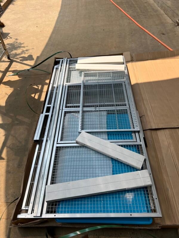 Sturdy Rust-Proof Chicken Coop with Brake Casters - Large Space Chicken Villa w/ Egg Laying Area, Stainless Steel Trough for Chickens, Ducks, Rabbits & Small Poultry