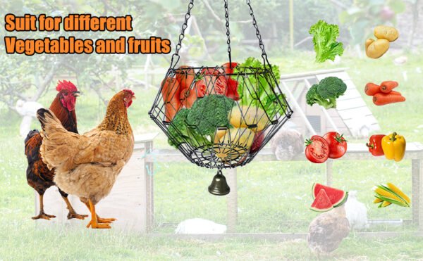 Hanging Chicken Feeding Station, Veggie Treat Ball Boredom Toys for Chicken/Hens/Ducks/Quails/Parrots