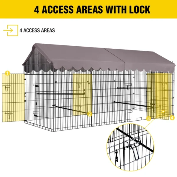 Metal Chicken Coop Run With Waterproof Cover Chicken House
