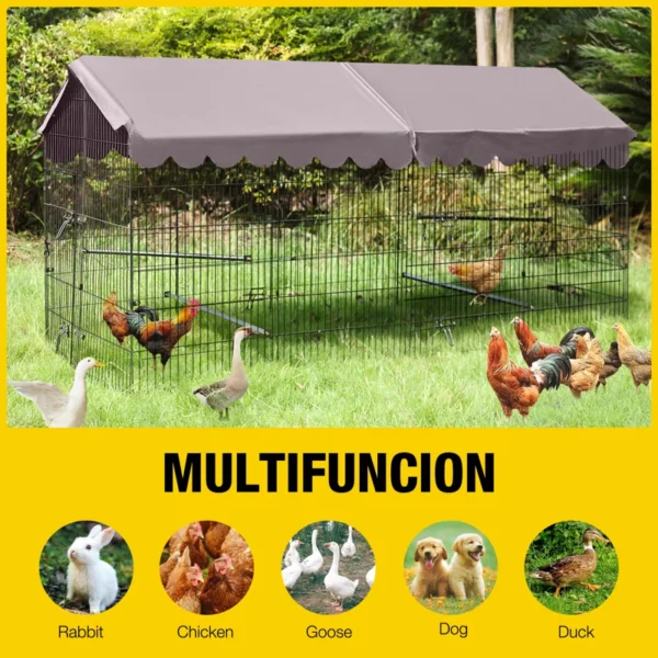 Metal Chicken Coop Run With Waterproof Cover Chicken House
