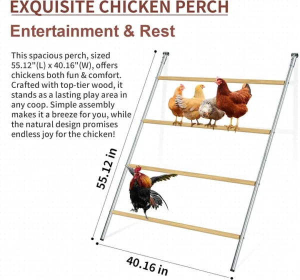 Chicken Coop Roosting Perch Essentials：Perfect for Backyard Poultry, Easy Installation &,Farm Roost Toys for Chickens