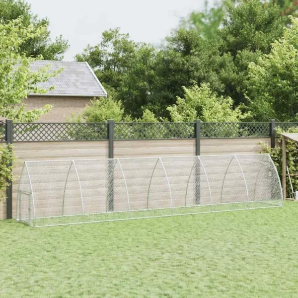 Chicken Cage Silver Galvanized Steel