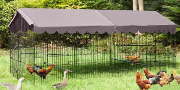 Metal Chicken Coop Run With Waterproof Cover Chicken House