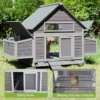 Large Chicken Coop On Wheels Mobile Weatherproof For 6-8 Chickens With 6 Nesting Box