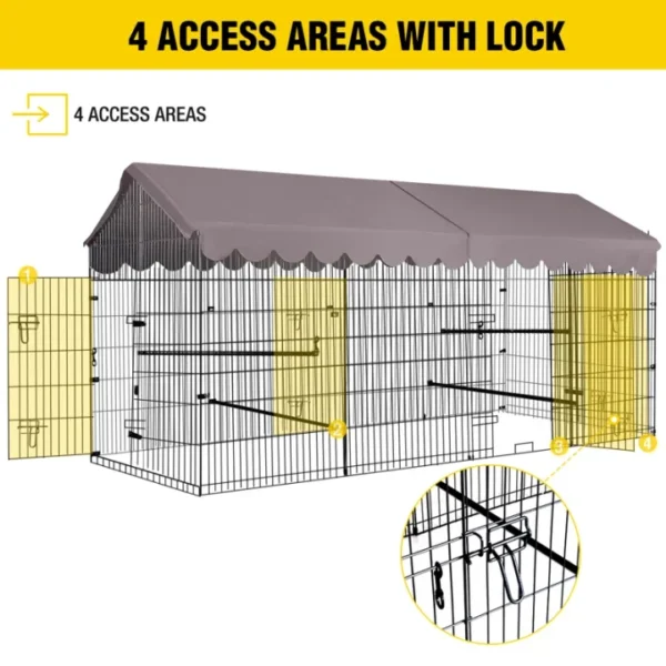 Metal Chicken Coop Run With Waterproof Cover Chicken House