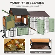 Mobile All-Around Iron Frame Automatic Door Chicken Coop