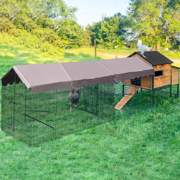 Metal Chicken Coop Run With Waterproof Cover Chicken House