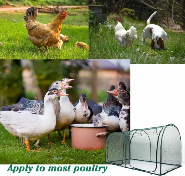 Portable Chicken Run Hen Coop,Walk-in Poultry House, 10 Stakes in Backyard and Farm